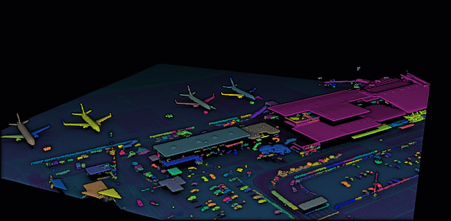 Unsupervised segmentation of an airport from aerial LiDAR