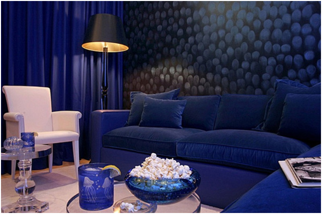 royal blue living room