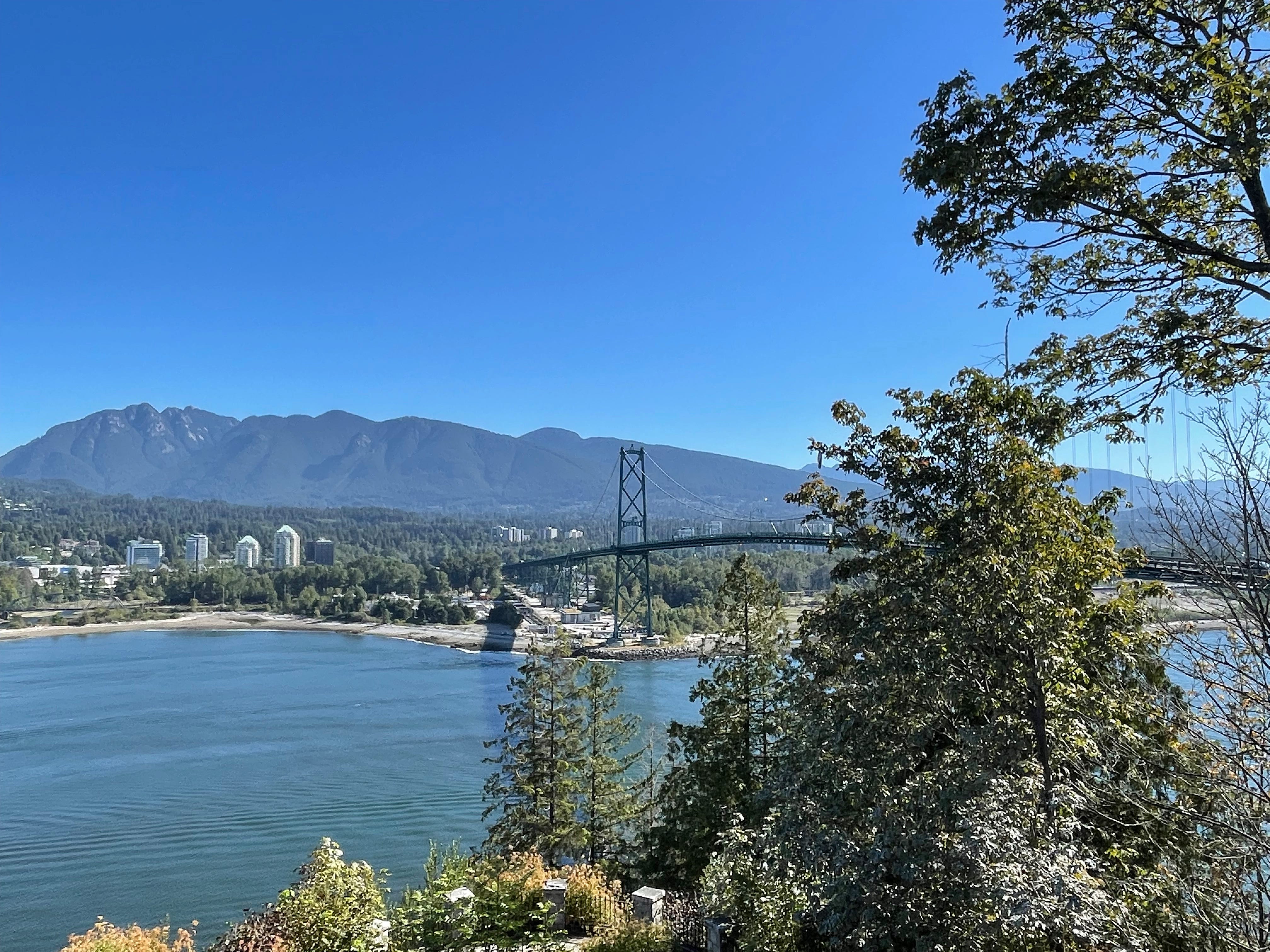 Lions Gate Bridge seen from the lookout in Stanley Park