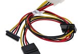 Three-SATA Power Cable Adapter for Molex 4-Pin Input | Image