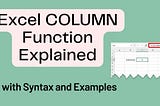 How to use Excel COLUMN Function