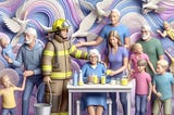 Volunteers: Social workers, firefighters, kids events