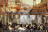 “Hard Times Create Strong men…” Four panels showing different illustrations of Rome. Each corresponds to a line from the quote.