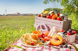 country picnic in a field