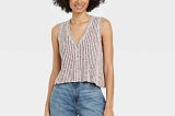 Universal Thread Button-Front V-Neck Sweater Vest (Small, Light Gray) | Image