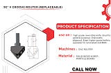 Buy 90° V Groove Router (Replaceable) from Yash Tooling System in Ahmedabad
