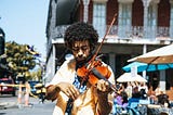 A man playing the violin.