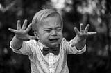 toddler crying like childish narcissist hates boundaries