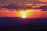 A setting sun