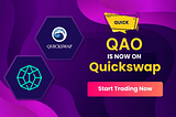 $QAO now on QuickSwap! Discover the quickest & cheapest way to swap, thanks to Polygon.