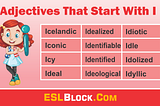 Adjectives That Start With I