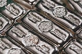 Close up picture of silver bullion