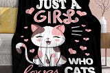Just A Girl Who Loves Cats Comfy Lightweight Blanket for All Seasons | Image