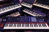 Music synthesizers.
