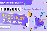 Winners List for ‘1,000 USDT Giveaway to celebrate: FameEX hitting 100K Followers on Twitter’ Event