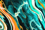blue and white abstract painting