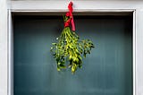 Mistletoe hanging in a doorway