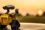 Wall-e staring at the sunset