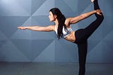 Woman in yoga stretch