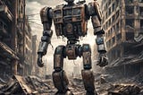 A robot in a post-apocalyptic city