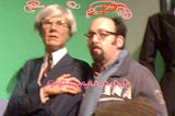 me and wax figure of andy warhol