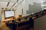 College lecture hall.