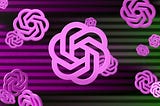 Image of floating logos of the brand ChatGPT