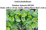 Food for Health–Rhymes–Malabar Spinach-305/365