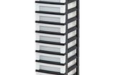 Iris Black/Pearl Storage Cart with Organizer Top | Image