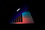 MacBook Pro in dark