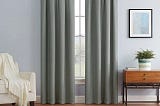 Eclipse Blackout Braxton Thermaback Window Curtain Panel in Gray | Image