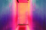 doorway in psycholdellic colors.