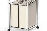 simplehouseware-2-bag-heavy-duty-rolling-laundry-sorter-cart-chrome-1