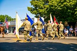 A photo of a military multi-service honor guard.