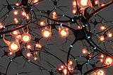 a section of a brain circuits with several lights