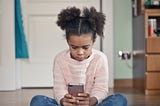 Young girl on a smartphone