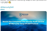 Beosin has completed the security audit of the latest version of Mercurity.Finance