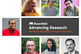 Images of the seven UX Research experts along with the conference logo.