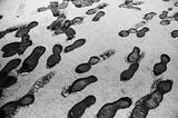 Footprints on sand