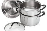 Stainless Steel 3-Quart Food Steamer & Double-Boiler Set | Image