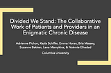 Divided We Stand: The Collaborative Work of Patients and Providers in an Enigmatic Chronic Disease