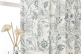 Floral Linen Curtains: Modern Back Tab Design for Living Room, Bedroom, and More | Image