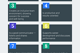 quadro com os 10 comportamentos de gestores, de acordo com o Google