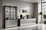 Glass-Doors-Metal-Sideboards-Buffets-1