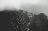 Cloud-enshrowded mountain tops