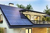 installed smart solar panels on the roof of the house