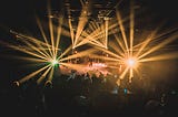 Strobe lights at a concert