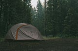 A tent in the woods