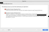 Error “transporter” when uploading into Appstore