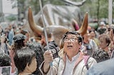 The Reaction of The Charging Bull Towards the Old Man